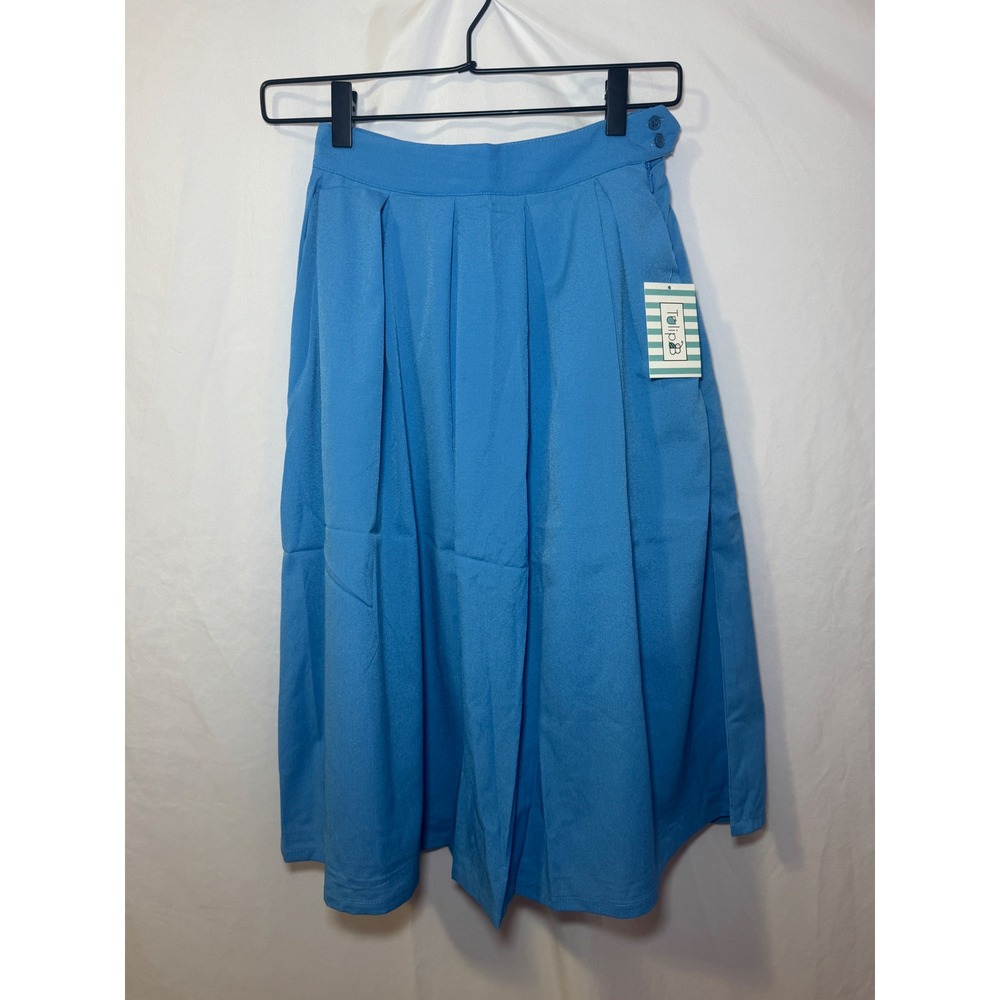 Tulip B Pleated Midi Skirt Womens S Cerulean Blue Preppy Vintage Style NWT